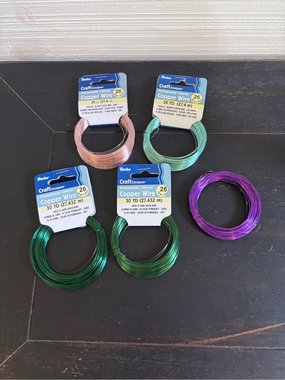 Darice 26 Gauge Permanently Colored Copper Wire 30 YD Lot Of 5 Jewelry Ornaments